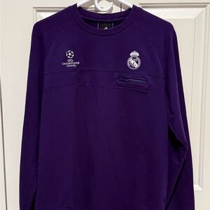 adidas Real Madrid UEFA Champions League Sweatshirt Mens M 2016 Purple Training